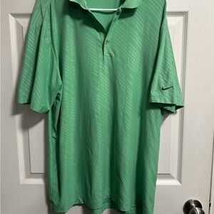Nike Men's Golf Polo Green Dri-Fit Large Shirt
